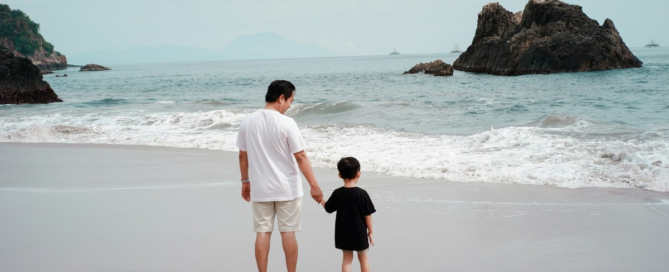 Family business founder coaching the next generation leader through succession transition